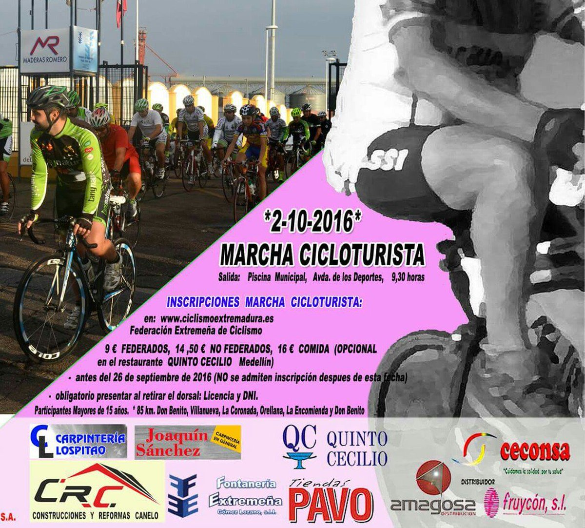 bttsiruela's tweet photo. ¡Próximas rutas cercanas! 🚴🚵
✔ X Memorial Carlos Cuadrado (2/10/2016)
✔ IV Golondros BTT (16/10/2016) https://t.co/jruRFARHrw