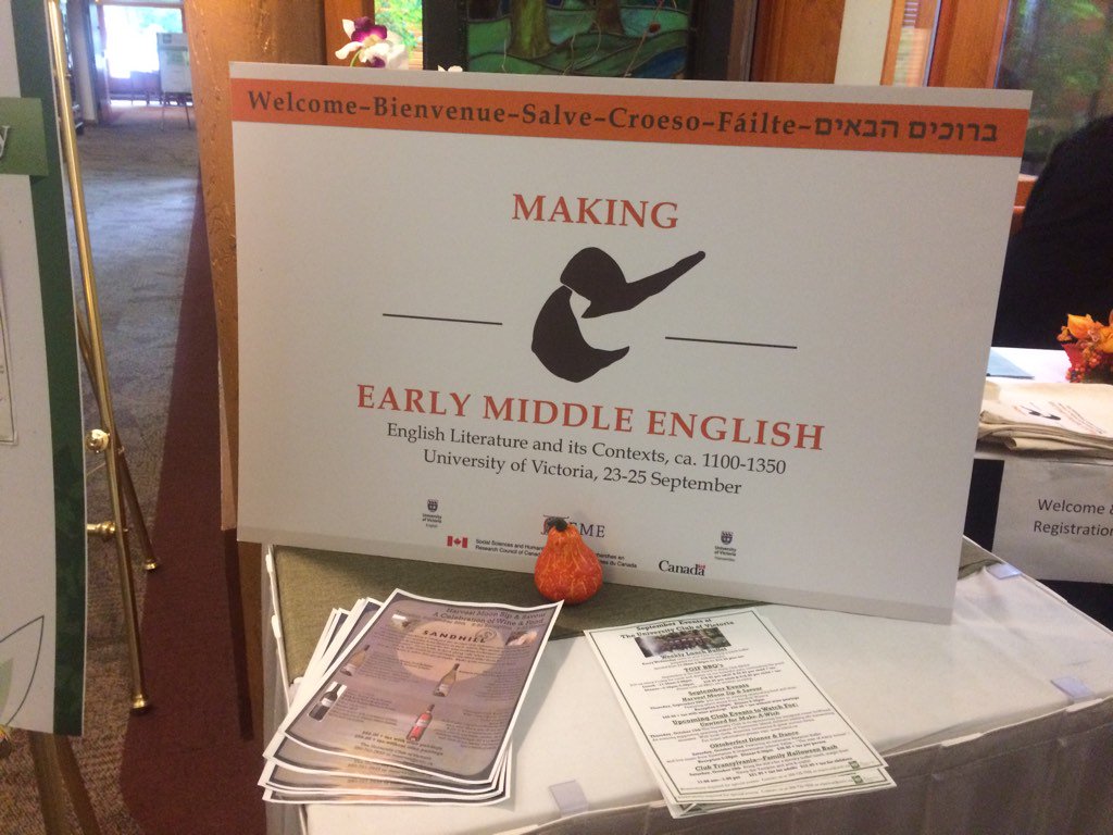 Registration table in the University Club is up and running! #MakingEME #medievaltwitter