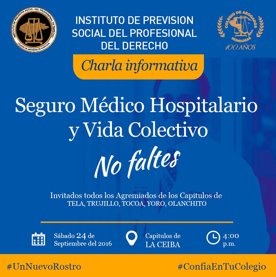PrevisionCAH's tweet photo. Socialización de Seguro Medico Hospitalario y de Vida el 23 y 24  de septiembre en San Pedro, La Ceiba y Juticalpa

#UnNuevoRostro https://t.co/LR8WbAvw33