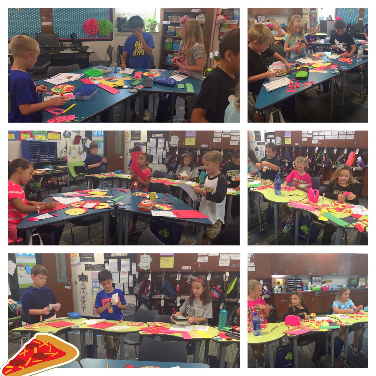 JHoweth's tweet image. Fraction pizzas at the Palmer Pizza Parlor!!! 🍕🍕🍕#PES_pride