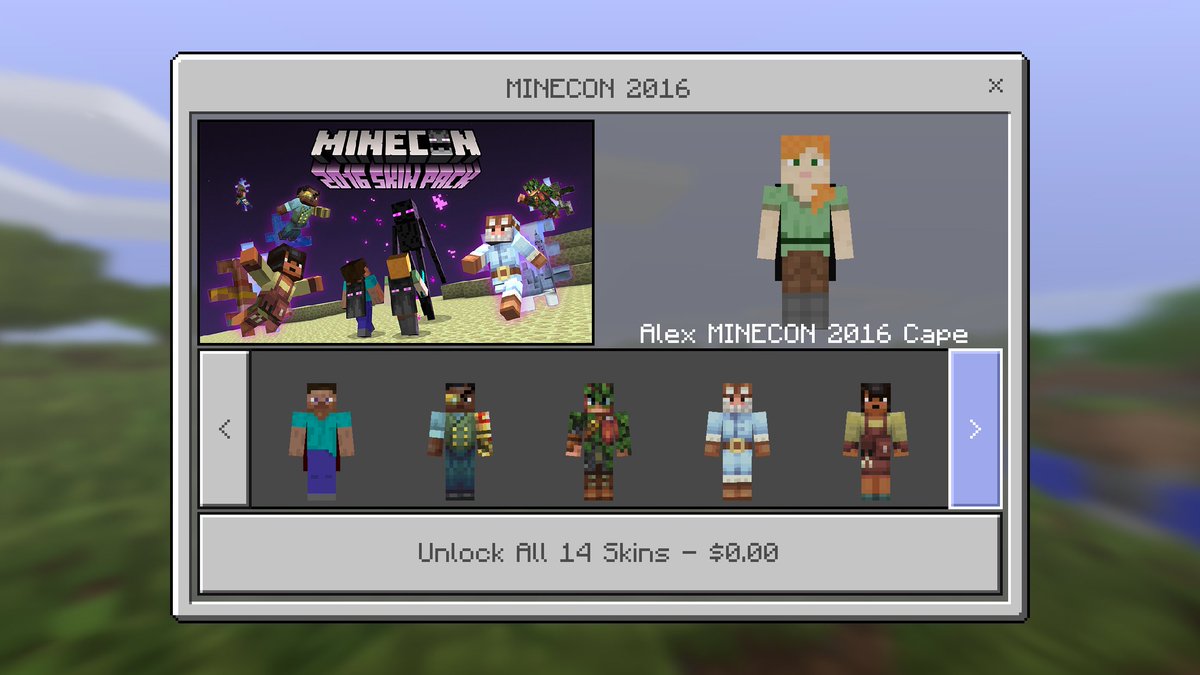 Minecraft: Pocket Edition' Minecon Skins Available Now, Get Them