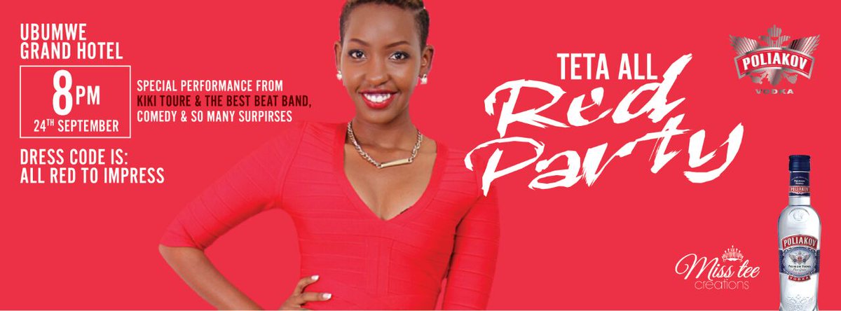 iamkikitoure's tweet photo. Meet us @ubumwegrandhotel with @tetatheculest for the #ALLREDPARTY turn up with many surprises https://t.co/IXFofANXOA