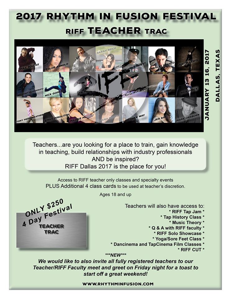 Hey TAP TEACHERS, RIFF is a great place to learn, meet industry professionals &amp; be inspired! #RIFF2017 <a href="/MalanaMurphy/">Malana Murphy</a> rhythminfusion.com