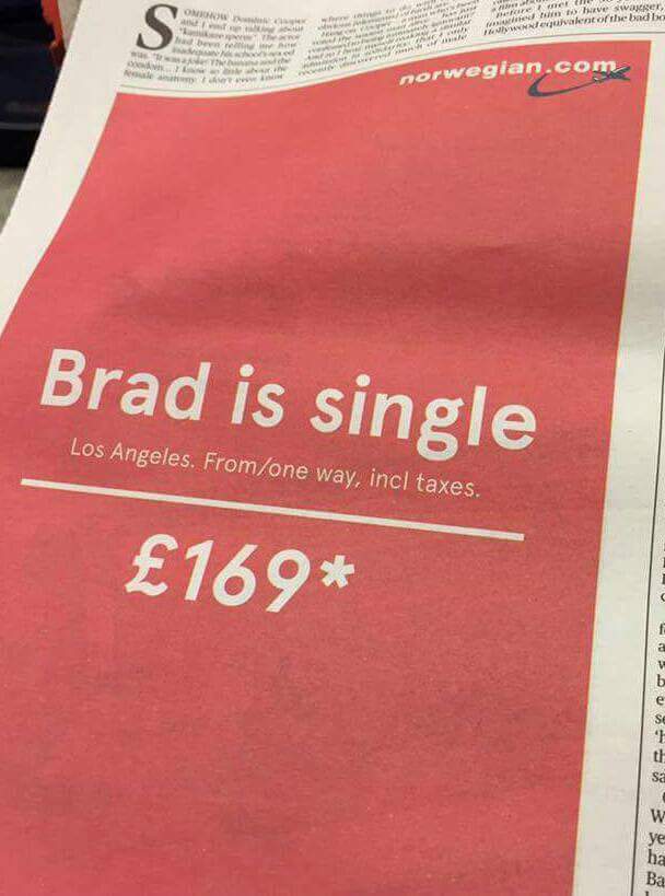 afsanaahmed's tweet photo. Okay.These days they make ads  like this.
 Smart and real! 
#ScienceOfPrinting  #contemporaryad  #BrangelinaBreakup https://t.co/hqSFWnXOwk