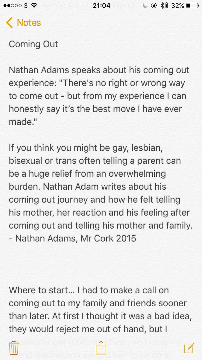 NathanAdams95's tweet photo. An article I wrote for @LGBT_ie hoping my story may help others. Feel free to msg me at any time for advice. #YouAreNotAlone https://t.co/7fUsfI5VXd