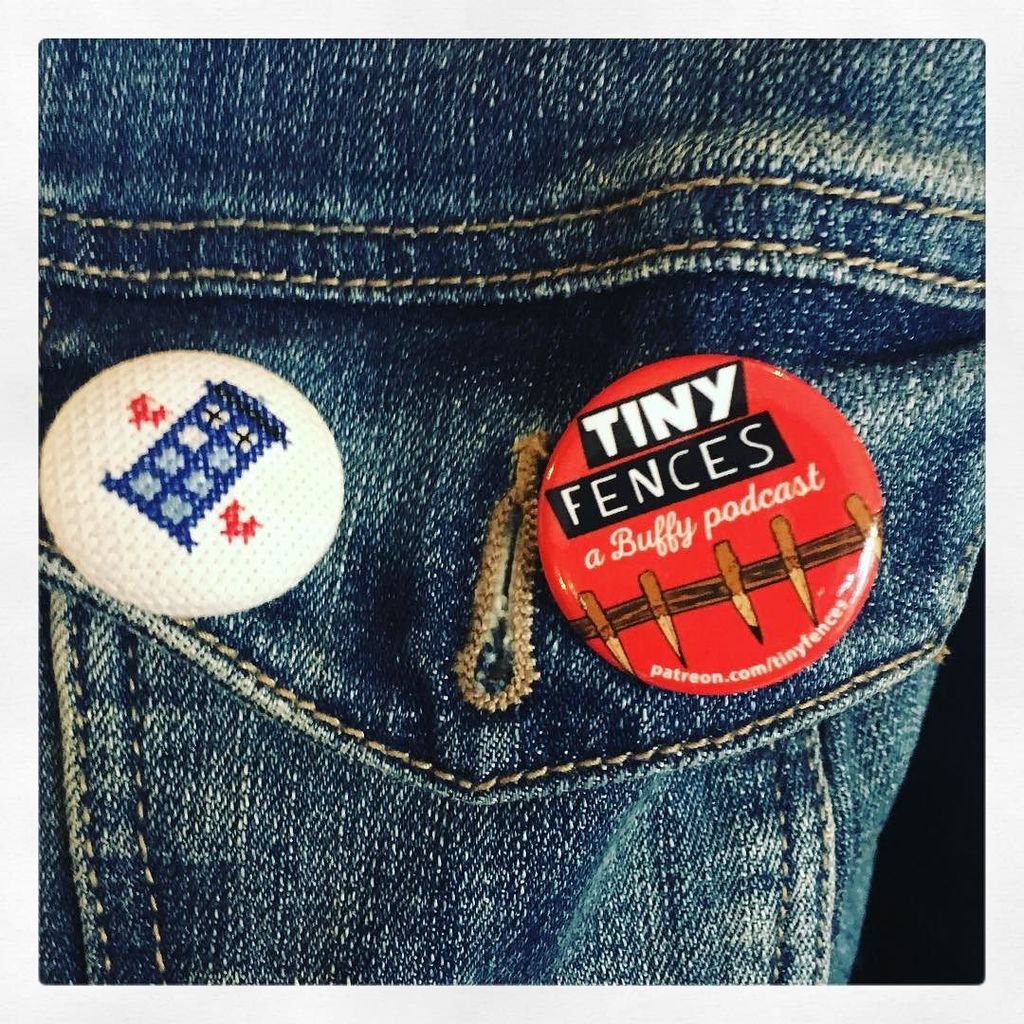 tinyfences's tweet photo. #TinyButton in the wild! @erikaglover has hers next to one of her amazing cross-stitch but… https://t.co/i0dK1IMlKK https://t.co/ILBZL9WBjI