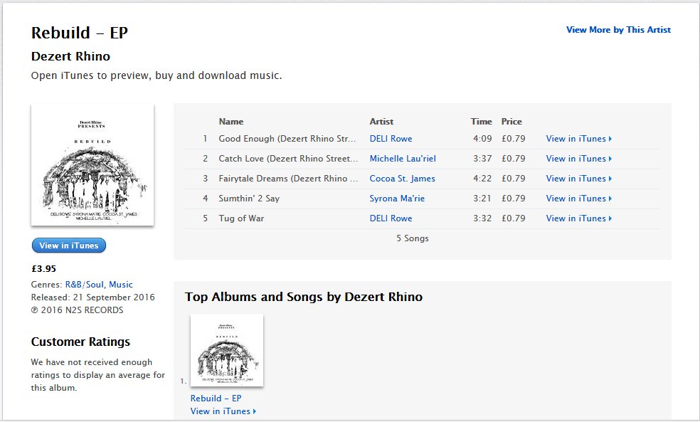 ✳➖💥#rebuildep💥➖✳ 
OUT NOW <a href="/iTunes/">iTunes</a> <a href="/DezertRhino/">Dezert Rhino</a> @MichelleLauriel <a href="/SyronaMarie/">SyronaMa'rieOfficial</a>
itunes.apple.com/gb/album/rebui…