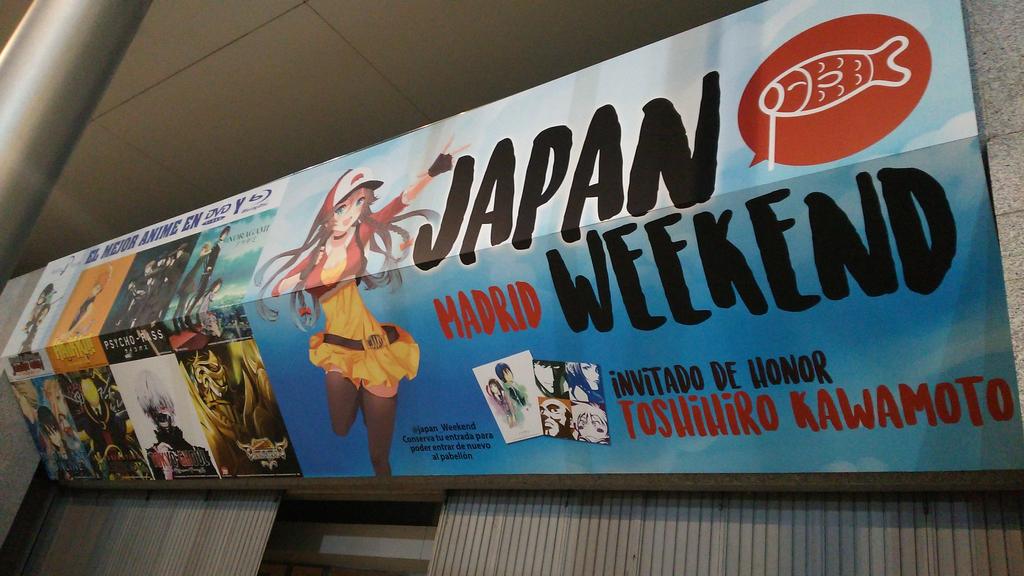 Japan weekend のメイン入り口の巨大ポップです。川元さんのサイン会が明日と明後日行われますよ!ボンズブースもありますので、おこしやす! https://t.co/Q3BxEmm6js 