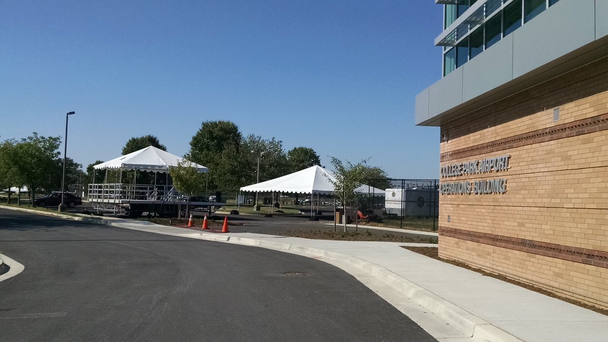 FieldofFirsts's tweet photo. Setup is underway for @CollegeParkDay! Who else is excited for tomorrow? https://t.co/fNrYgMrM1t
