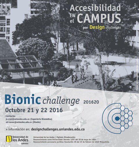 dcUniandes's tweet photo. Próximo #DesignChallenge #BionicChallenge con Ing. Biomédica Oct 21 y 22. @DisenoUniandes https://t.co/dQQfS2VnVq