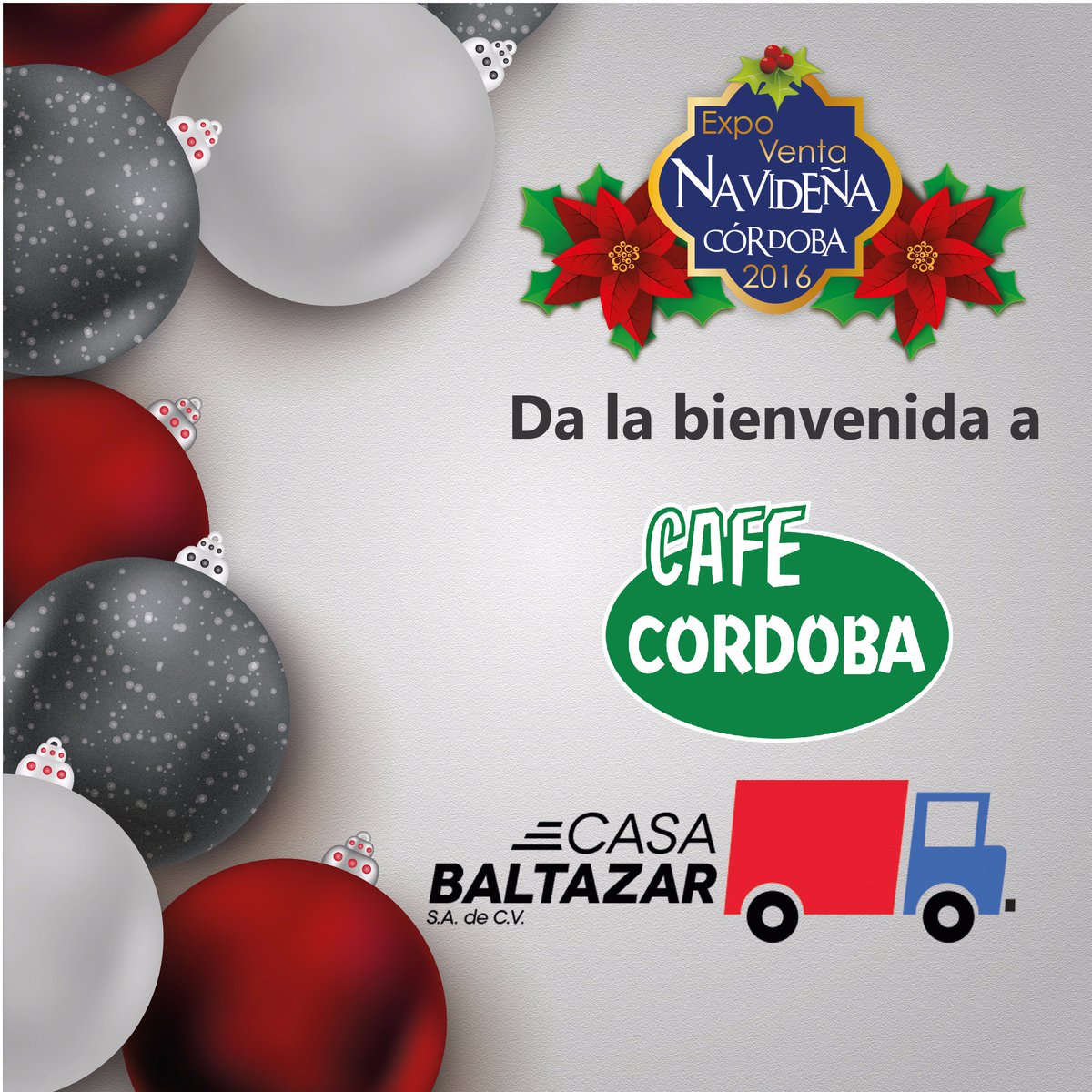 ExpoVentaNav's tweet photo. Damos la #bienvenida a Casa Baltazar y Café Córdoba, como participantes en la Expo Venta Navideña. Navidad se acerca rápidamente. https://t.co/jKNFIinZIz
