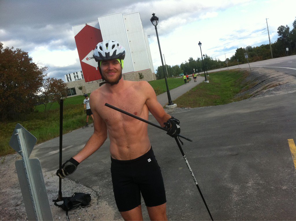 NipissingTrails's tweet photo. The big guy @HotchkissBrett needs a sponsor, going through ski poles like matchsticks #brokenpole https://t.co/FtlFineFLO