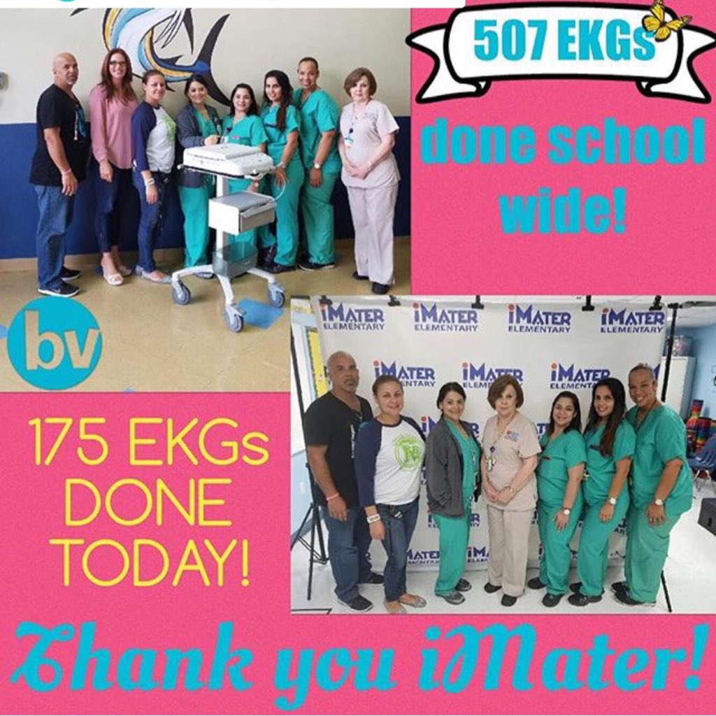 bv_foundation's tweet photo. Thank you iMater for hosting this ekg event 507 EKG's done! #ekg4bre #preventingsuddencardianarrest https://t.co/DGjsqW2jYt