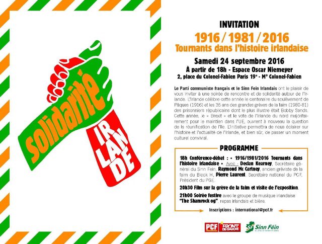 DeclanKearneySF's tweet photo. Paris tomorrow at invitation of @CNPCF with @RaymondMcCartn1
#Centenary2016
#HungerStrike1981
#Brexit
#IrishUnity https://t.co/HGvLUeyxpb
