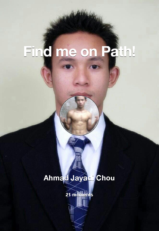 ahmadjayadichou's tweet photo. Find me on #Path now! Go to https://t.co/IkkFLXJLIA https://t.co/s4IKuPlhh4