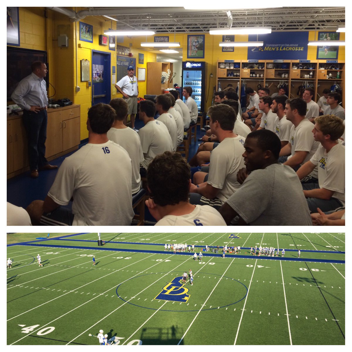 DelawareMLAX's tweet image. '91 captain Ed Brady message to the team prior to #competitionfriday intra squad scrimmage "Be defined by your effort!" #gohens