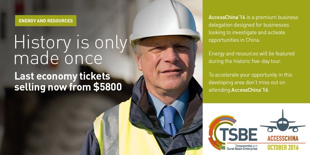 TSBEnterprise's tweet image. Accelerate your journey at accesschina16.com.au #Energy #Resources #Mining #chAFTA #Australia #China #biz #Export #TSBE #AccessChina'16