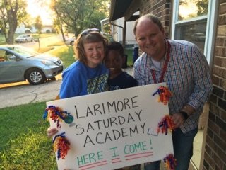 EduCoach86's tweet photo. Larimore Saturday Academy house visits tonight! 25 houses in 3 hours to surprise students w/ their acceptance into LSA! https://t.co/Nie5YWwHUt