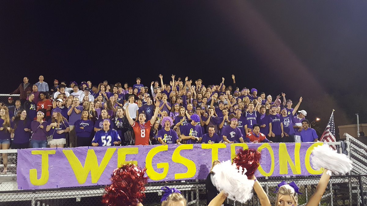 NCTV17's tweet photo. .@NCHSOFFICIAL is winning at Wheaton W. South, but more importantly, winning as a community. Fans out in support for @jweg20. #jwegstrong https://t.co/VASt61XhIL