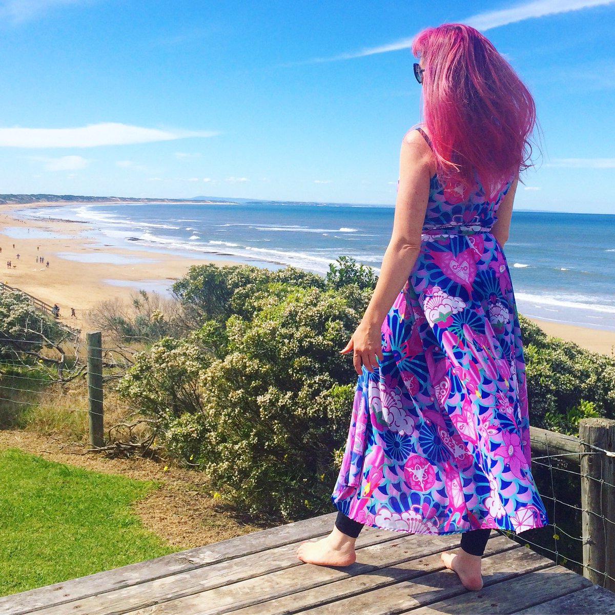 coco_and_max's tweet image. Wild Blossom wrap dress getting some beach action! Have an awesome weekend everyone! #ecofashion #summerthreads #indiebrand