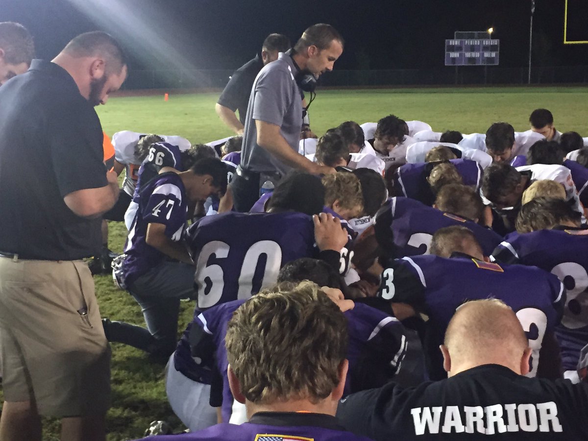 This is what it's about , both team take a knee after the game .