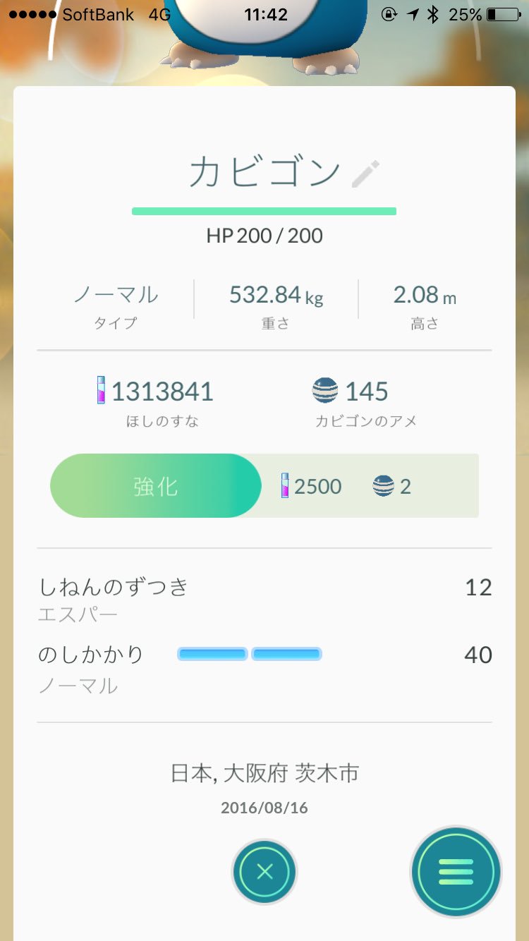 しぶ ポケモンgo たまごの場合 捕獲場所はたまごの入手場所 誕生日は孵化した日時になるみたいです 8 15に 大阪で入手して 8 16に東京で生まれたカビゴンは 大阪生まれの8 16誕生日でした W ポケモンgo T Co C4bcpwztht Twitter