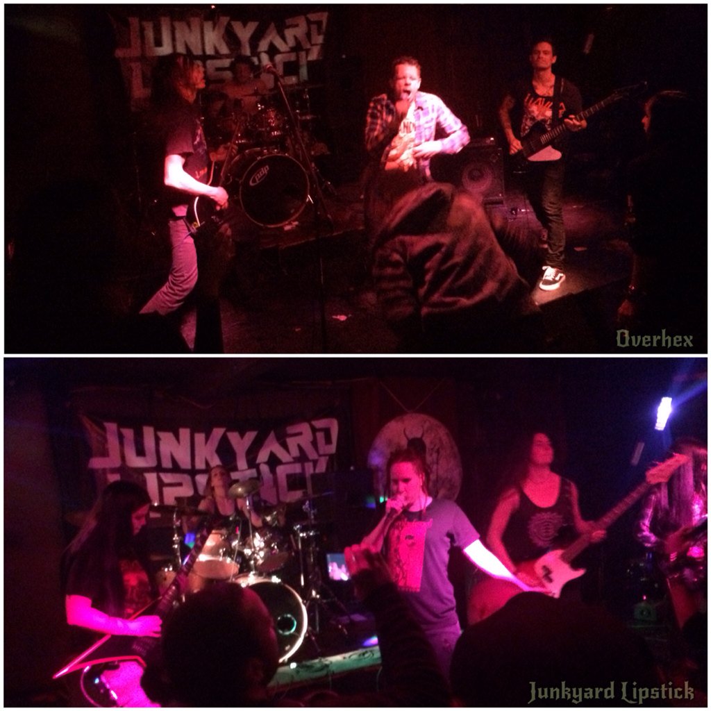 .<a href="/junkyardlipstic/">Junkyard Lipstick</a>'s album launch was quite the energetic vibe last night \m/
#Overhex #JunkyardLipstick #CapeTown