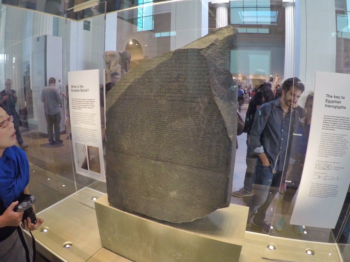 markzambrano's tweet image. The Rosetta Stone was the first Ancient Egyptian bilingual text recovered in modern times. Glad I got to see the original one!  #geekmodeon