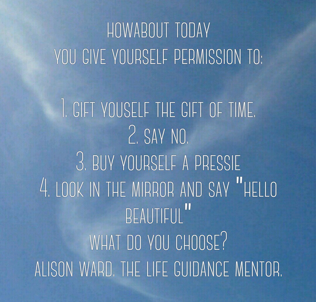 AngelAlisonWard's tweet image. Go on. Give youself permission.