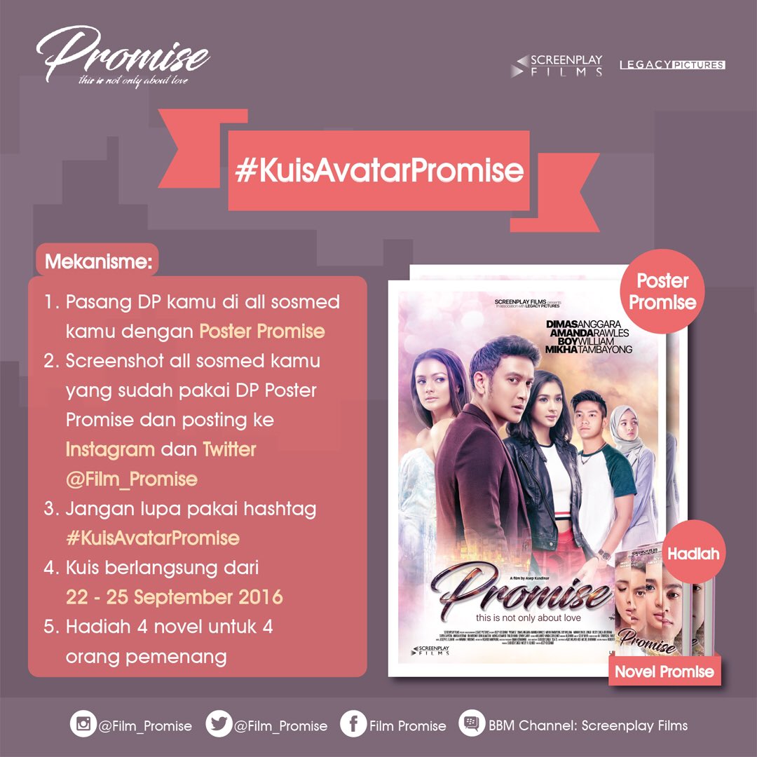 AJC_SCP's tweet photo. Jangan sampe ketinggalan punya novel kekinian yg bikin meleleh pas kamu baca. Ikut yuk kuis nya #KuisAvatarPromise #FilmPromise https://t.co/3M4DlvCrSH