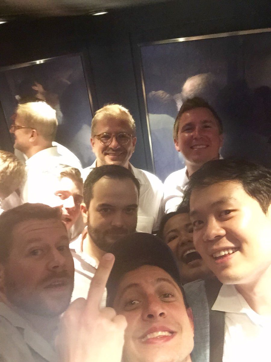 How many master somms can you you fit in a tiny elevator? @MasterSommUS (in love with <a href="/sommelier57/">Michael Engelmann MS</a> 's #restingfrenchface)