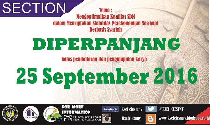 *PENGUMUMAN* pendaftaran+kumpul karya SECTION diperpanjang hingga tgl 25 Sept 2016 ya. Ayo..buruan mendaftar!
