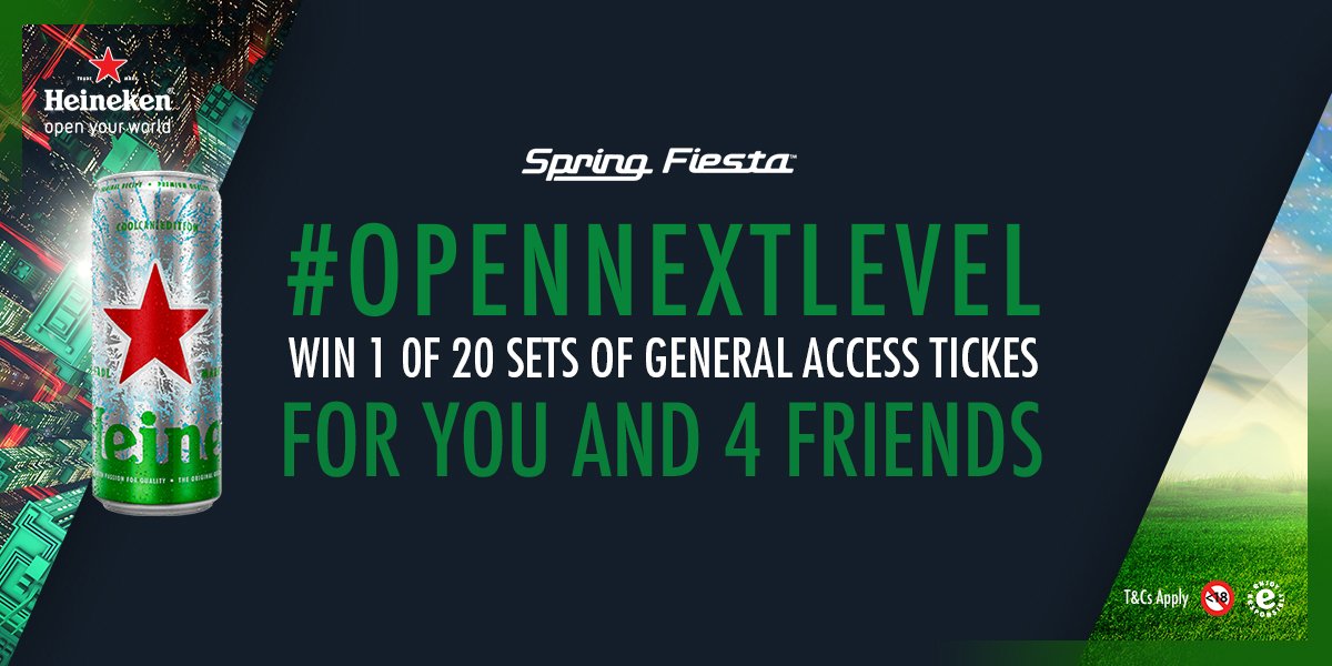 Heineken_SA's tweet photo. Head to Heineken on Facebook to enter and #OpenNextLevel at @SpringFiesta #SpringFiesta2016 https://t.co/5ueszvyq2c