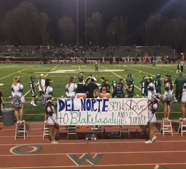 PHSTitans's tweet photo. Also, a VERY big shoutout to @DNHSNighthawks , this means a tremendous amount to our student body. Blake, you will never be forgotten. 💚💙 https://t.co/2oDdb7iQz8