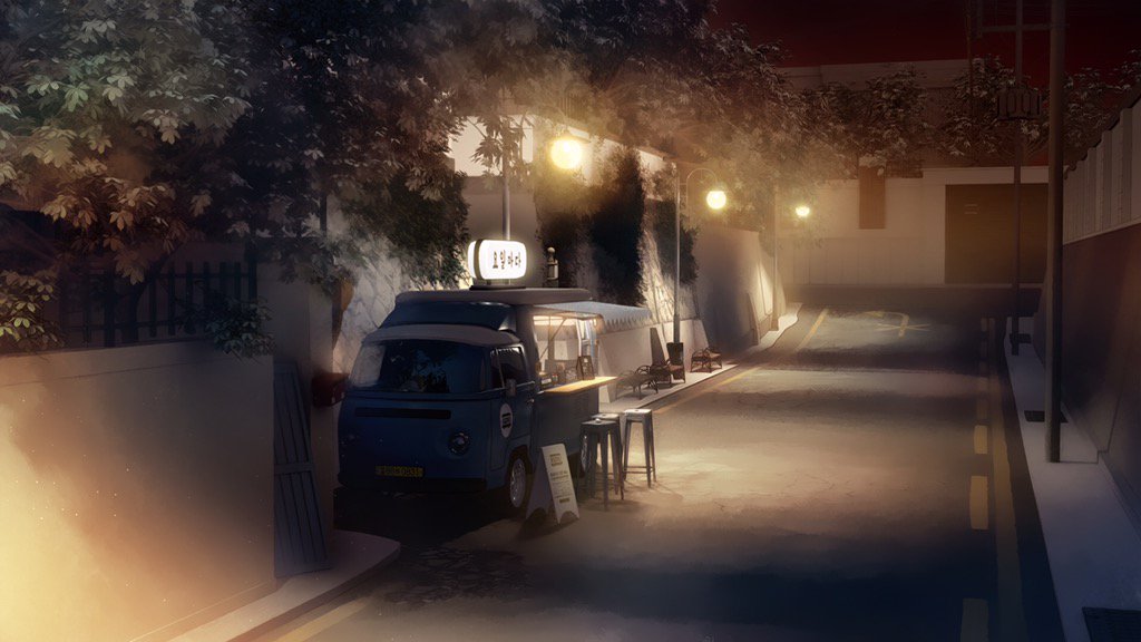 whitebogy's tweet image. 단편 '요일마다' 배경 아트워크