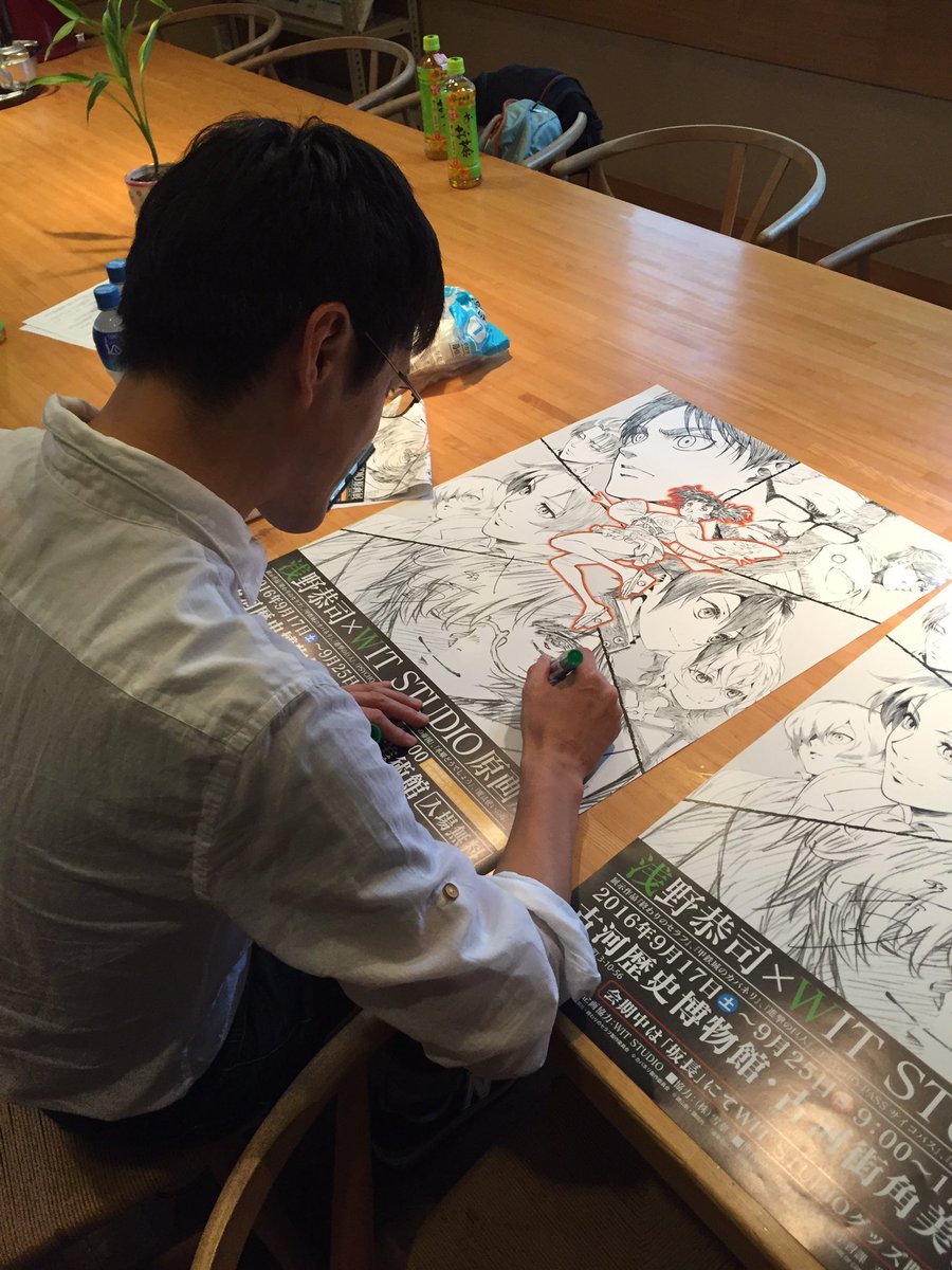 後藤さんと浅野さんに会うために原画展とトークショーに行ってきました。写真はお二人とサインを書く後藤さんとそのポスター。 
