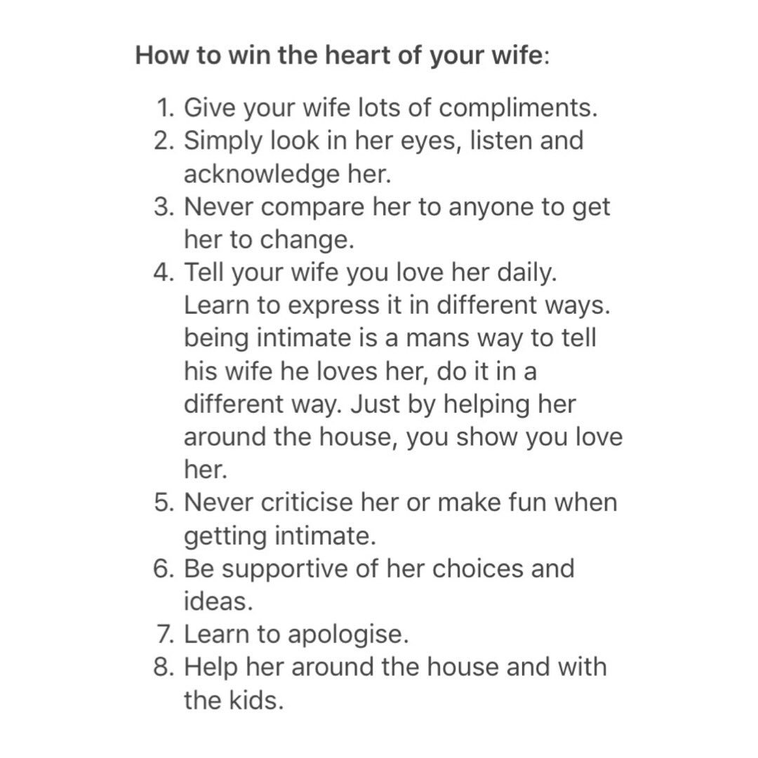 Haqq4All's tweet photo. 8 Ways On How To Win The Heart Of Your Wife https://t.co/yW58tGb1Ng