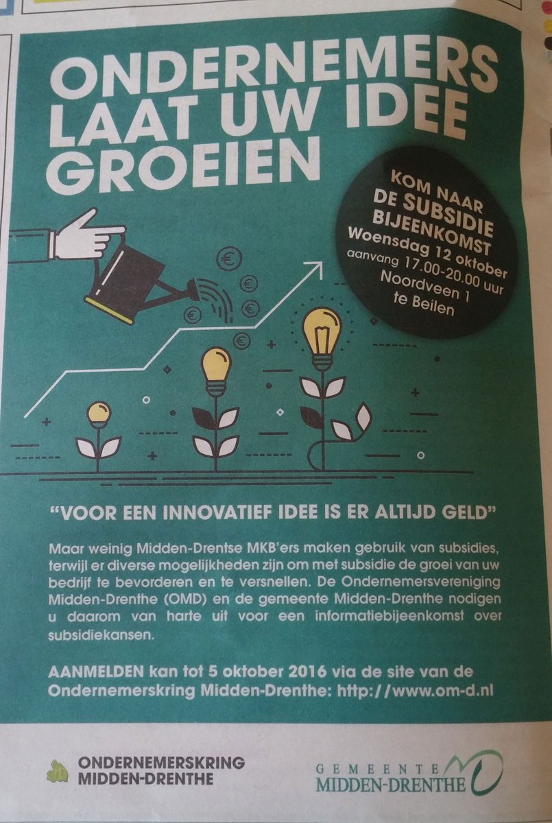 OndernemersMD's tweet image. Informatiebijeenkomst #subsidies i.s.m. @Midden_Drenthe @KatoeleConsult inclusief buffet en drankje, geef je op: om-d.nl/activiteiten/i…