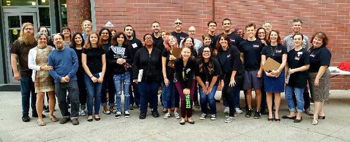 PrincetonPL's tweet photo. The #pplbookfest team is ready to greet the 80+ #kidlit authors and illustrators to our 11th annual book festival. https://t.co/5w2AM0rqVG