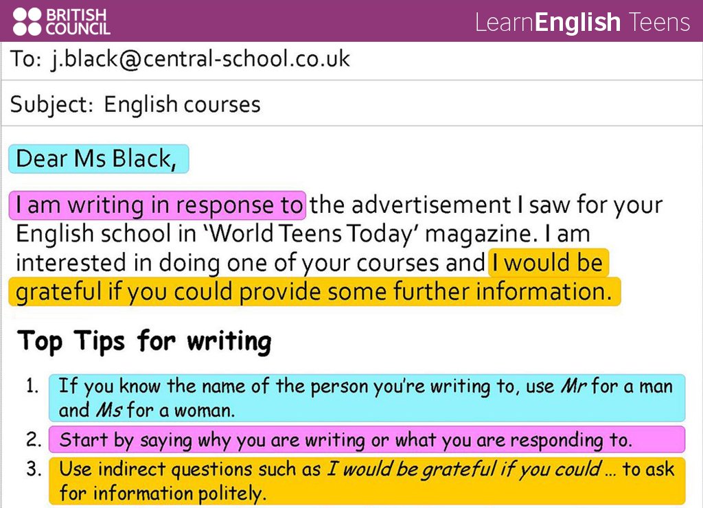 Write Informal Emails in English- Asking for Advice & Suggestions 2.1-  Visiting your city 