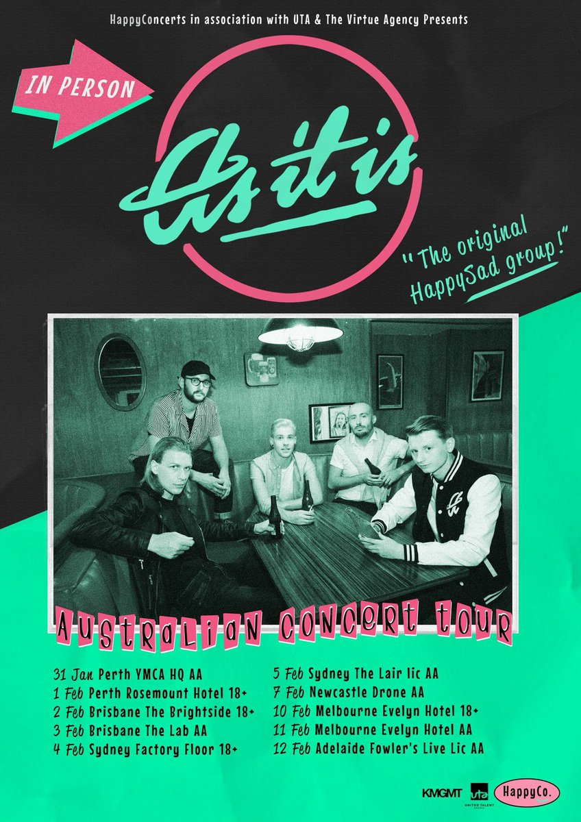 happy__co's tweet photo. Our sub-division Happy Concerts will be bringing you The As It Is Band to Australia. https://t.co/6qiQj4haag