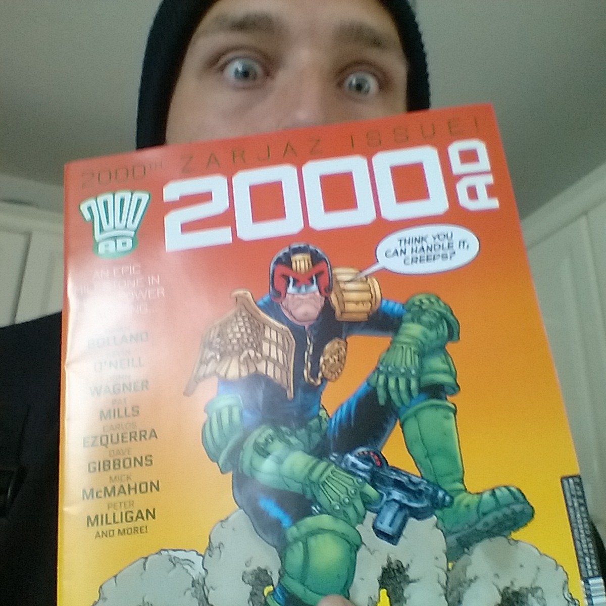 ChrisTresson's tweet image. I got @TheBurnham @2000AD cover! Zarjaz! #Prog2000