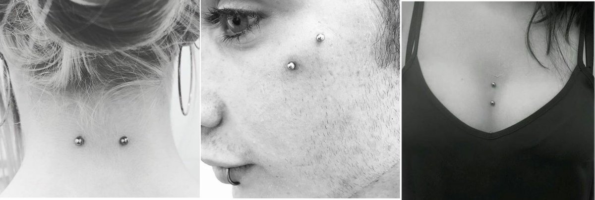 We do surface piercings for only £25! Each bar can be upgraded to gem balls if you want to add a little sparkle.