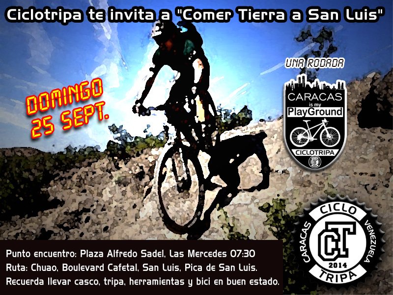 Este Domingo a comer Tierra... Plaza Alfredo Sadel 07:30 am y nos vamos para la "Pica de San Luis"... Te esperamos...!!!