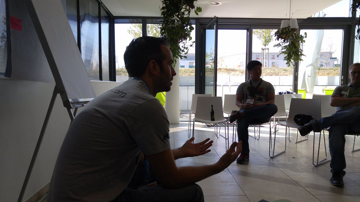 At the #devcamp Karlsruhe. <a href="/alex_guenter/">Alex Günter</a> talking about microservices
