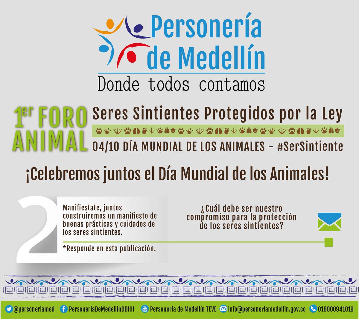 personeriamed's tweet photo. En 3 sencillos pasos, reconoce que los animales son Seres Sintientes protegidos por la Ley #sersintiente #Foroanimal https://t.co/MqEc0w3Aou