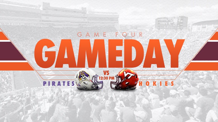 HokiesFB's tweet image. IT'S GAMEDAY!

🏈 #BeatECU
📍 Lane Stadium
📺 @theACCDN 
📻 @tunein 
🕧 12:30 PM