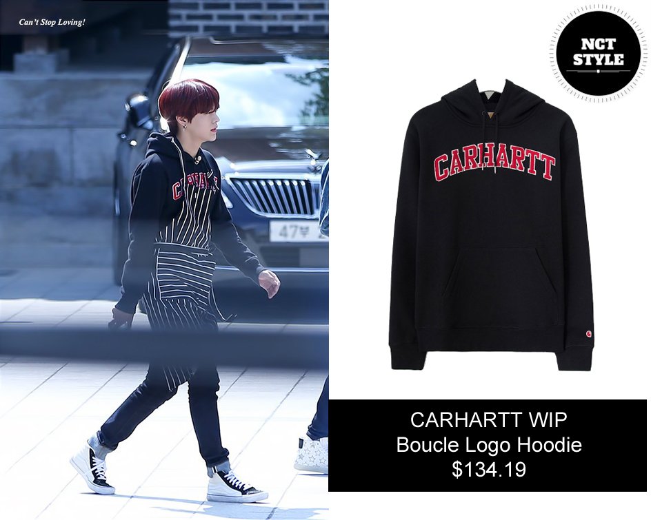 NCT_Style's tweet photo. 160922 [#NCT #Yuta Star Chef Cooking Recording] - $134.19 CARHARTT WIP Boucle Logo Hoodie #NCT127 #NCTStyleYuta #NCTStyle https://t.co/Eam0kHKZwX