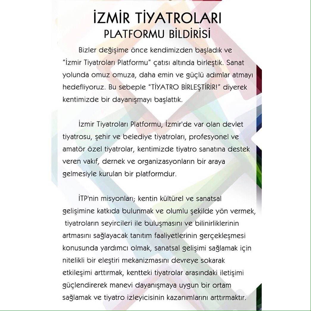 İTP; 16.Direklerarası Seyirci Ödülleri'nde basın duyurusunu yaptı ve "Tiyatro Birleştirir" diyerek dayanışmanın temellerini attı.