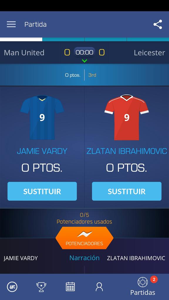Peluko97JVO's tweet photo. Acabo de seleccionar a Jamie Vardy el Zlatan Ibrahimovic en @UltimateFanLive para el #mufc contra #lcfc https://t.co/bJmTez2PBY